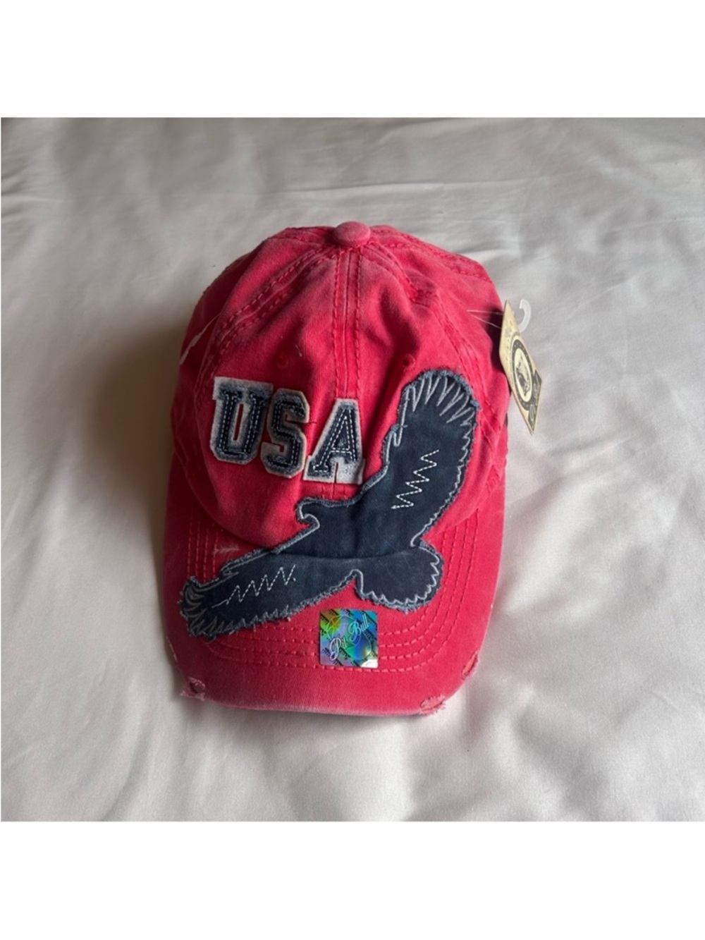 USA Distressed Eagle Cap – Red – Adjustable (NWT)